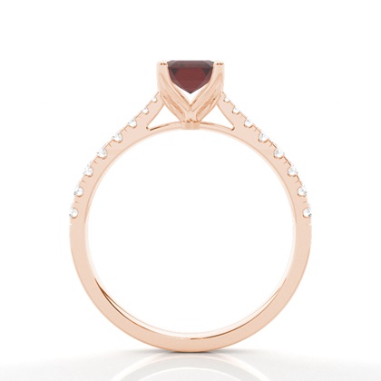 Granat Seitenstein Verlobungsring In Krappenfassung