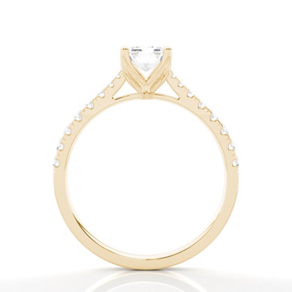 Zinken Set runde Seite Stein Diamant Verlobungsring