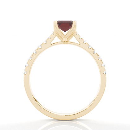 Granat Seitenstein Verlobungsring In Krappenfassung