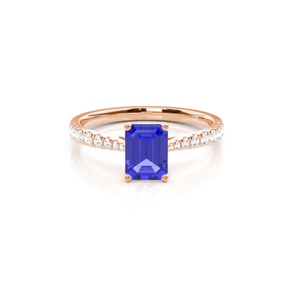 Prong Setting Tanzanite Side Stone Engagement Ring