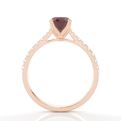 Granat Seitenstein Verlobungsring In Krappenfassung