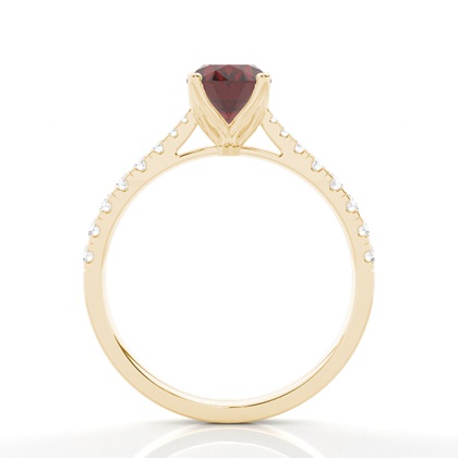Granat Seitenstein Verlobungsring In Krappenfassung