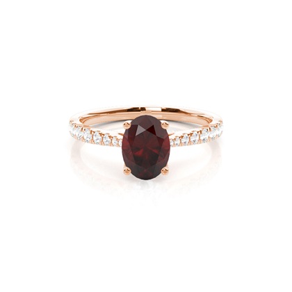 Prong Setting Garnet Side Stone Engagement Ring