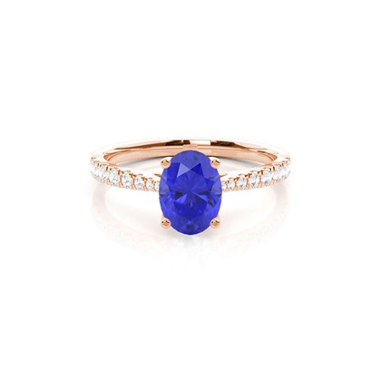 Prong Setting Tanzanite Side Stone Engagement Ring