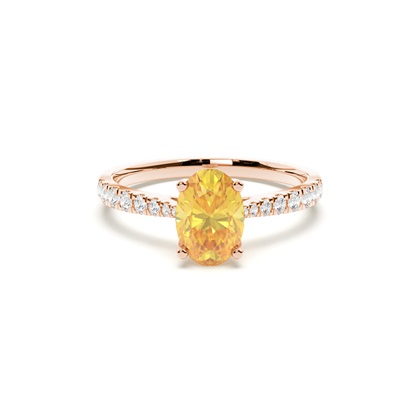 Yellow Diamond Side Stone Engagement Ring