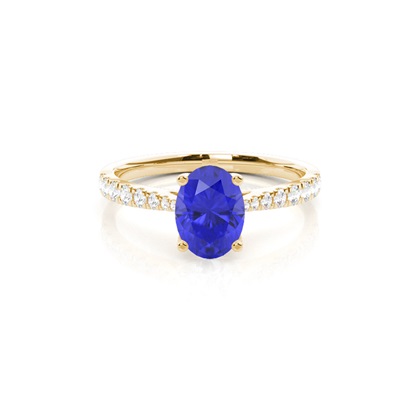Prong Setting Tanzanite Side Stone Engagement Ring