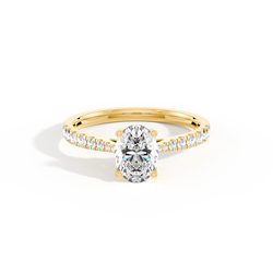 1.00ct Oval Diamond Sidestone Engagement Ring