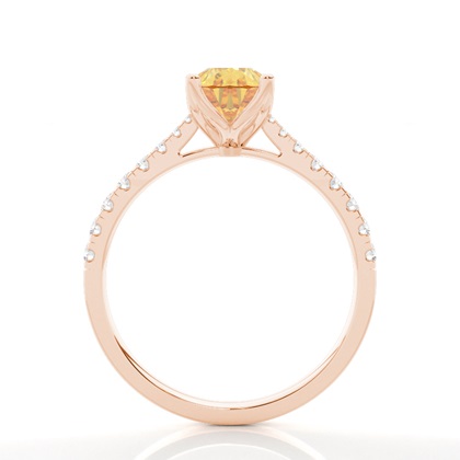 Verlobungsring mit gelbem Diamant und seitlichem Stein