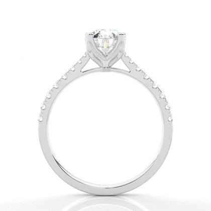 Zinken Set runde Seite Stein Diamantring