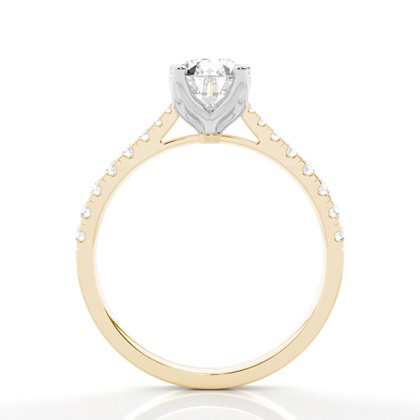 Zinken Set runde Seite Stein Diamantring