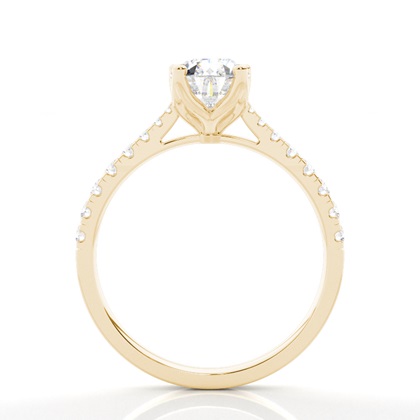 Prong Set Round Side Stone Diamond Engagement Ring