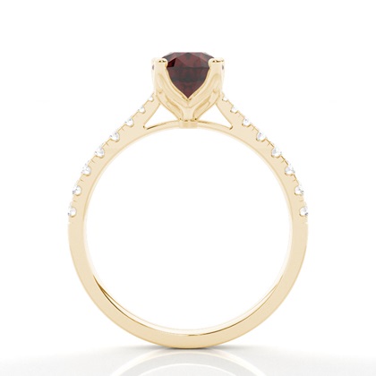 Granat Seitenstein Verlobungsring In Krappenfassung