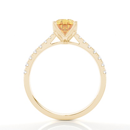 Yellow Diamond Side Stone Engagement Ring