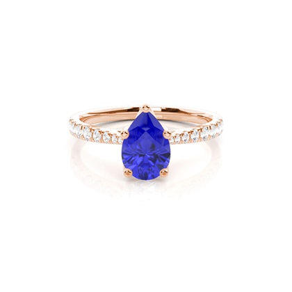 Prong Setting Tanzanite Side Stone Engagement Ring