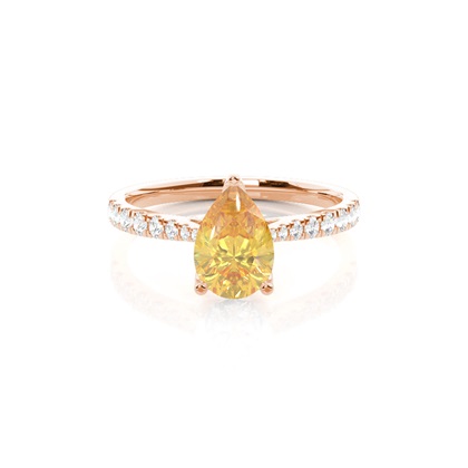 Yellow Diamond Side Stone Engagement Ring