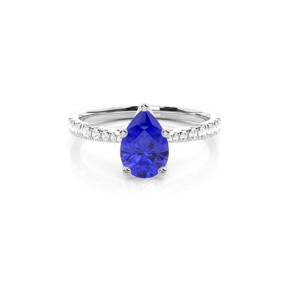 Prong Setting Tanzanite Side Stone Engagement Ring