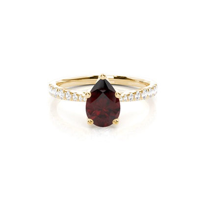 Prong Setting Garnet Side Stone Engagement Ring