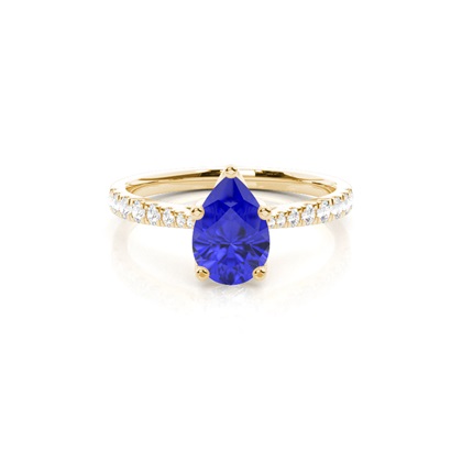 Prong Setting Tanzanite Side Stone Engagement Ring