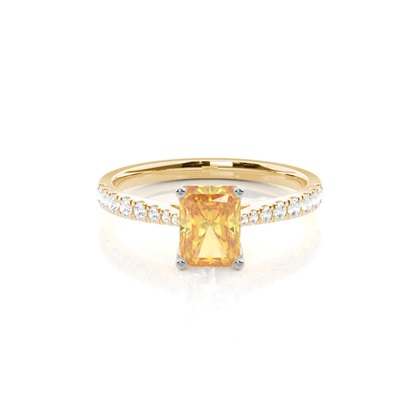 Radiant Mixed Metals Yellow Diamond Engagement Rings