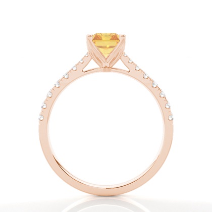 Verlobungsring mit gelbem Diamant und seitlichem Stein