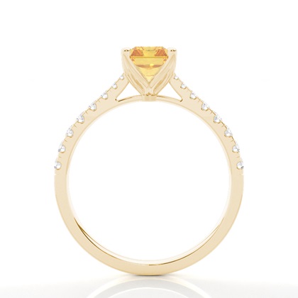 Verlobungsring mit gelbem Diamant und seitlichem Stein