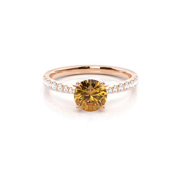 Prong Setting Citrine Side Stone Engagement Ring