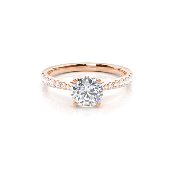 Prong Set Round Side Stone Diamond Engagement Ring