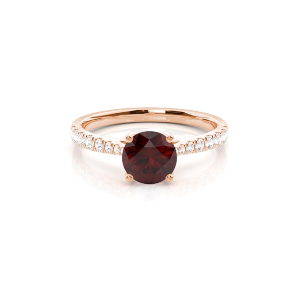 Prong Setting Garnet Side Stone Engagement Ring