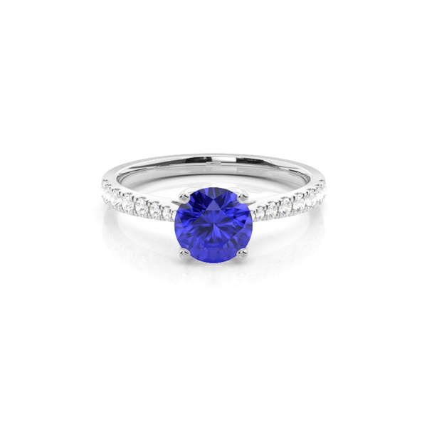 Prong Setting Tanzanite Side Stone Engagement Ring