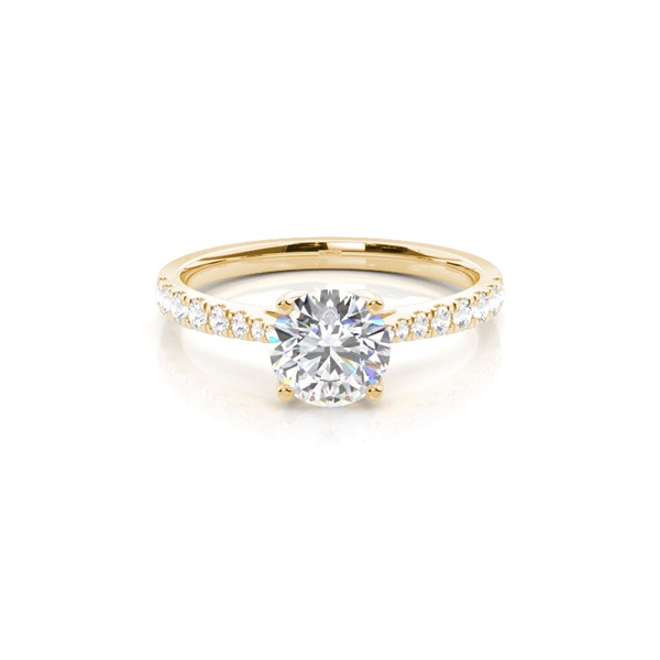 Prong Set Round Side Stone Diamond Engagement Ring