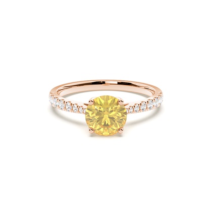 Rose Gold Yellow Diamond Engagement Rings 