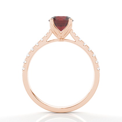Granat Seitenstein Verlobungsring In Krappenfassung
