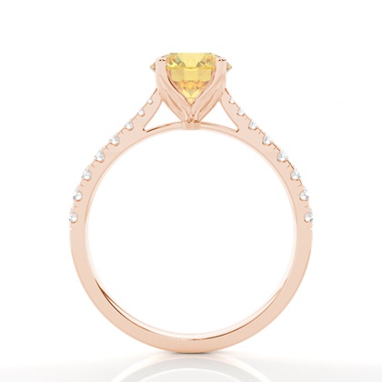 Yellow Diamond Side Stone Engagement Ring