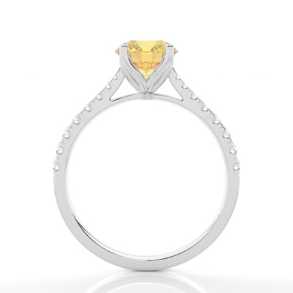Yellow Diamond Side Stone Engagement Ring