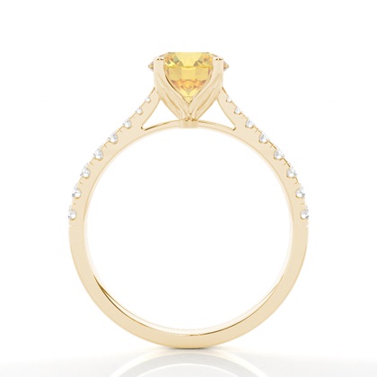 Yellow Diamond Side Stone Engagement Ring