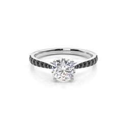 Krappen-Set Seitenstein-Verlobungsring mit schwarzem Diamant