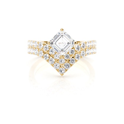 Yellow Gold Bridal Set Diamond Engagement Rings