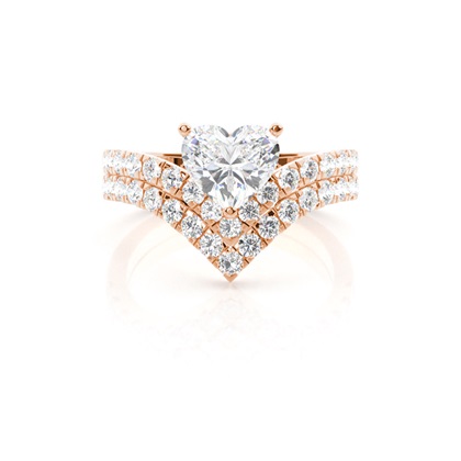 Rose Gold Bridal Set Diamond Engagement Rings