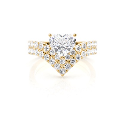 Yellow Gold Bridal Set Diamond Engagement Rings