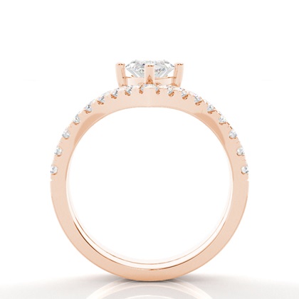 Marquise Rose Gold Bridal Set Engagement Rings
