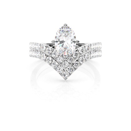 Oval Bridal Set Diamond Engagement Ring