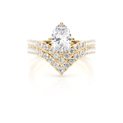 3.00 Carat Yellow Gold Bridal Set Engagement Rings