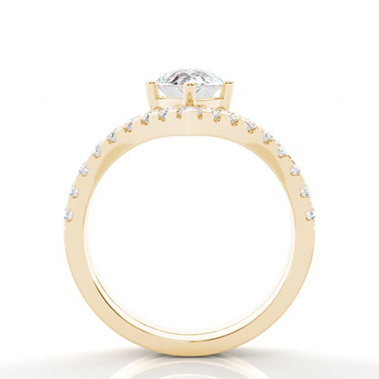 Pear Yellow Gold Bridal Set Engagement Rings