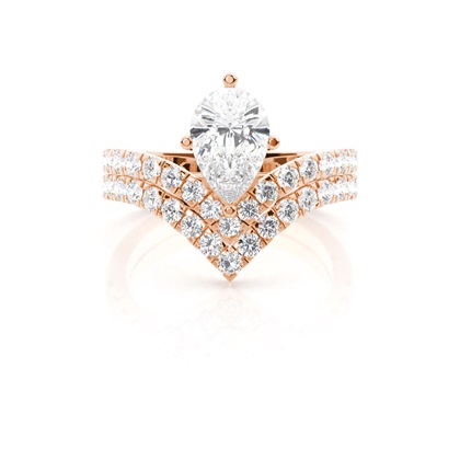 Pear Bridal Diamond Engagement and Wedding Ring Sets