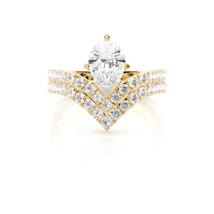 Pear Bridal Diamond Engagement and Wedding Ring Sets
