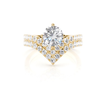 Yellow Gold Bridal Set Diamond Engagement Rings