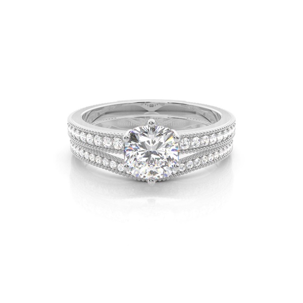 Weißgold Braut Set Diamant Verlobungsring