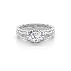 Weißgold Braut Set Diamant Verlobungsring