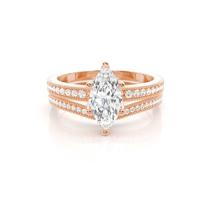 Rose Gold Bridal Set Diamond Engagement Rings