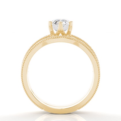 Pear Yellow Gold Bridal Set Engagement Rings